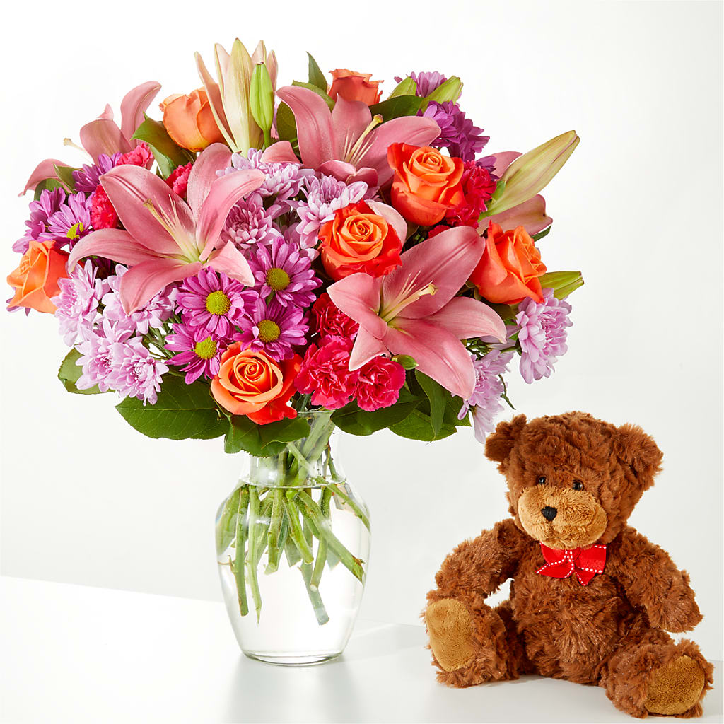 One and Only Bouquet and Bear Bundle – Flower Garden Florist, Fort Worth TX
