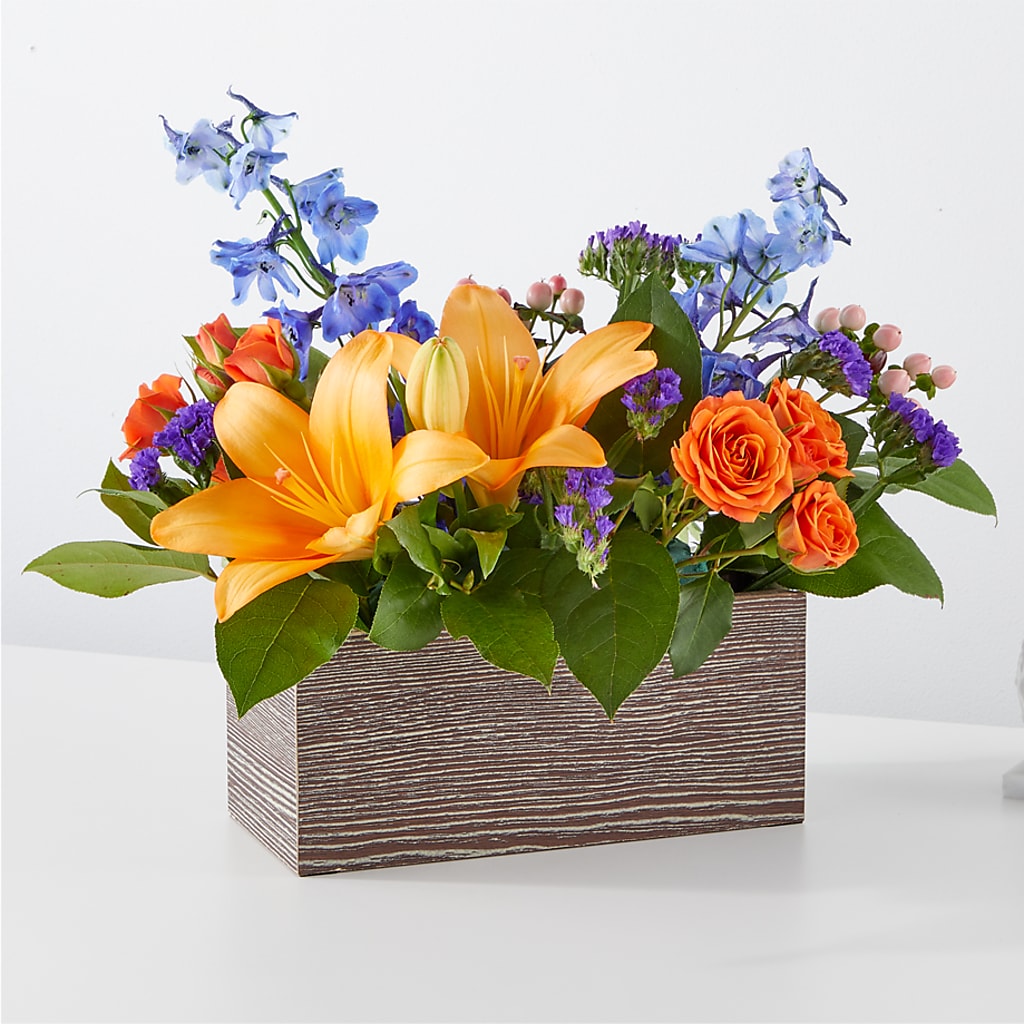 Radiant Citrus Box Bouquet – Flower Garden Florist, Fort Worth TX