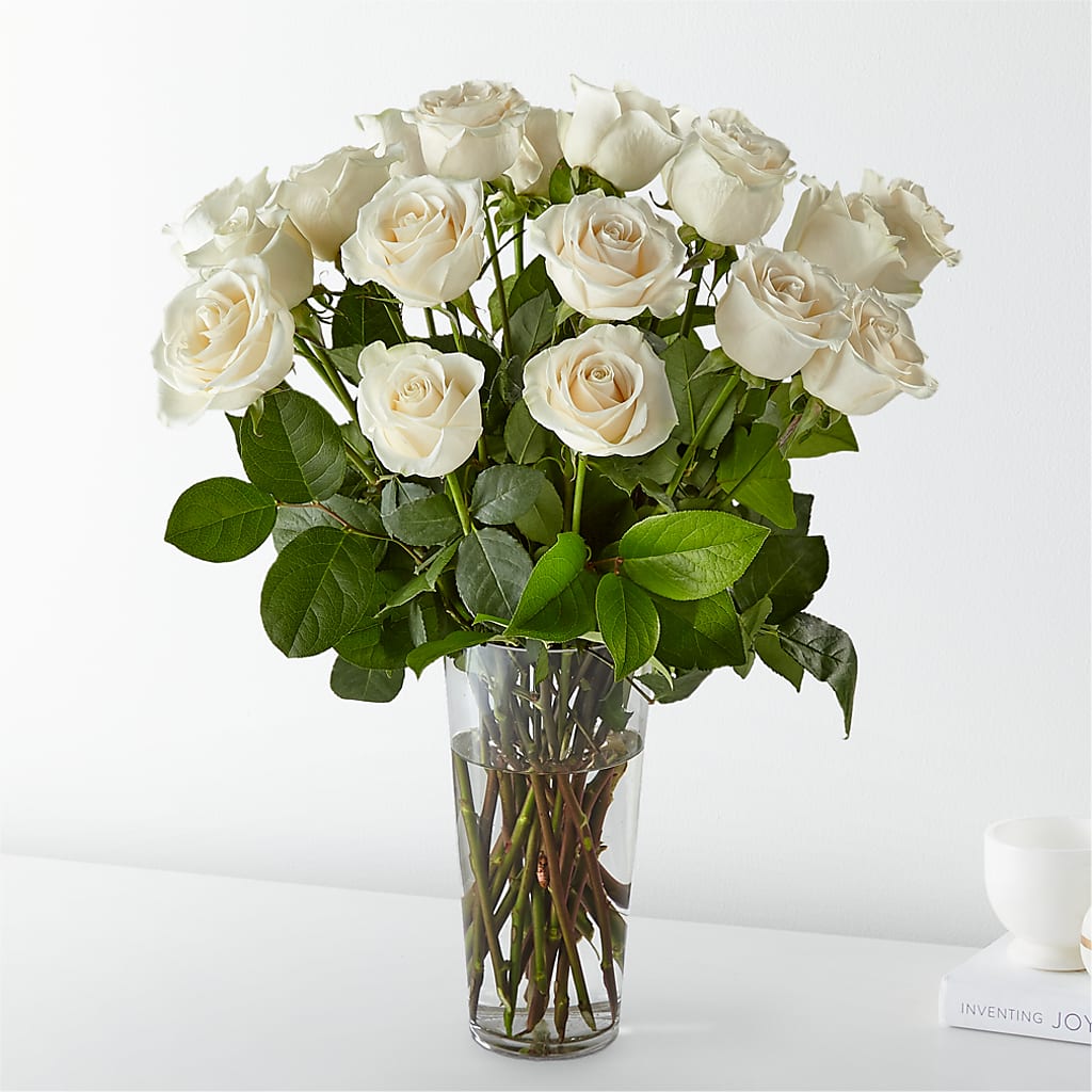 Long Stem White Rose Bouquet – Flower Garden Florist, Fort Worth TX