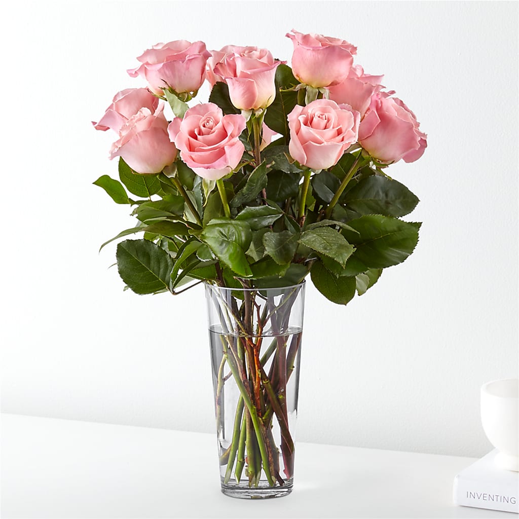 Long Stem Pink Rose Bouquet – Flower Garden Florist, Fort Worth TX