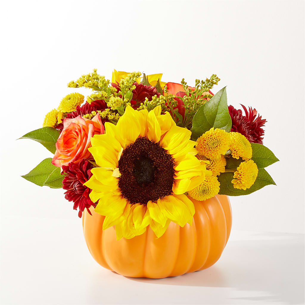 Golden Gourd Pumpkin Bouquet – Flower Garden Florist, Fort Worth TX