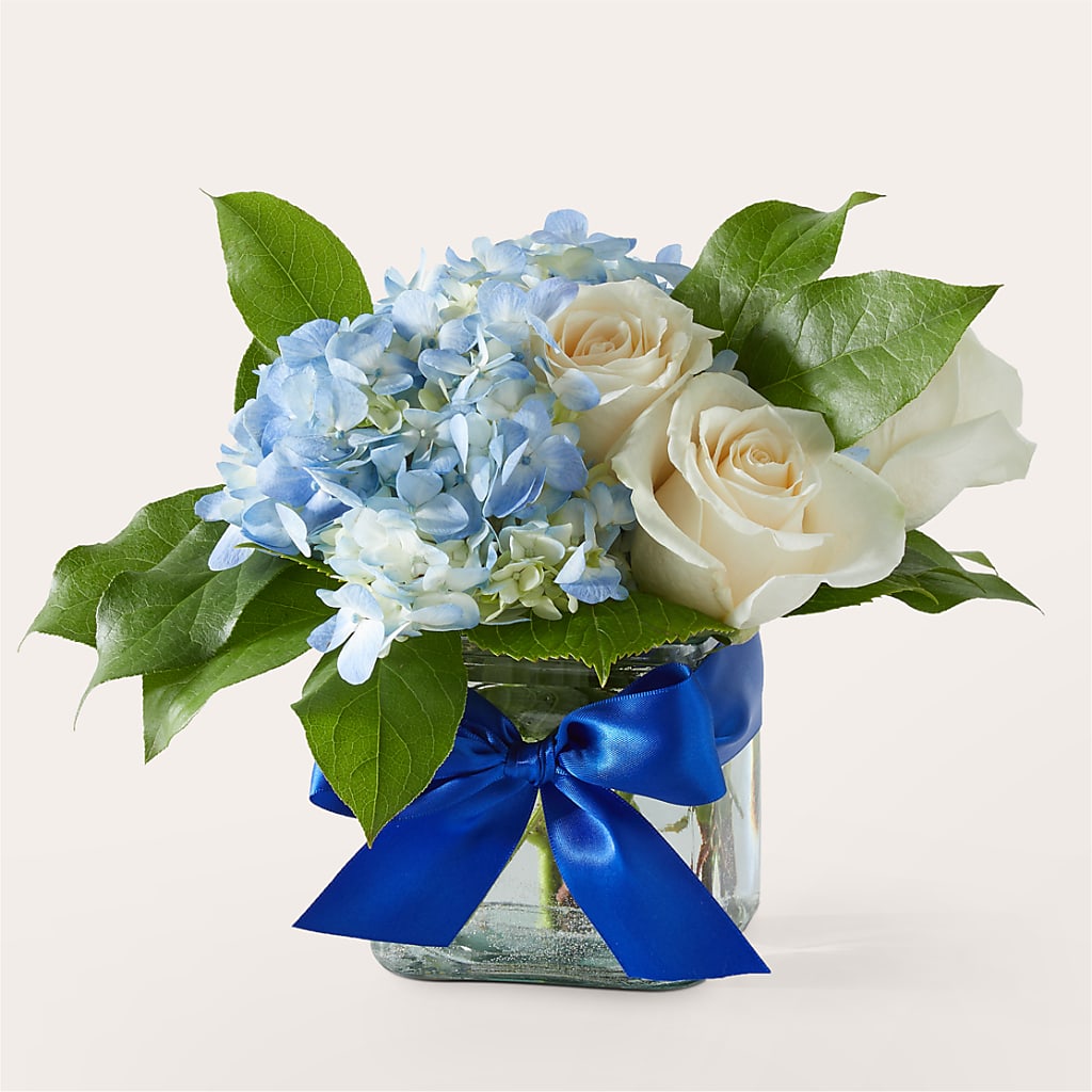 Sky Blue Delight Bouquet – Flower Garden Florist, Fort Worth TX