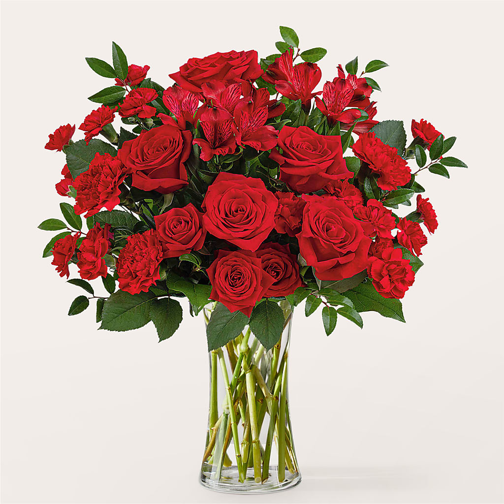 Brilliant Ruby Bouquet – Flower Garden Florist, Fort Worth TX