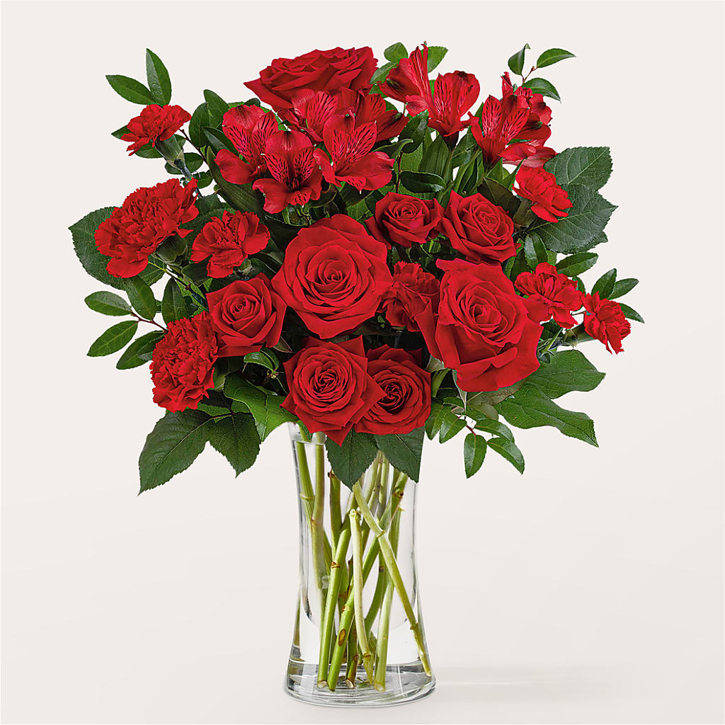 Brilliant Ruby Bouquet – Flower Garden Florist, Fort Worth TX