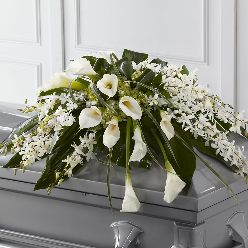 Angel Wings Casket Spray – Flower Garden Florist, Fort Worth TX