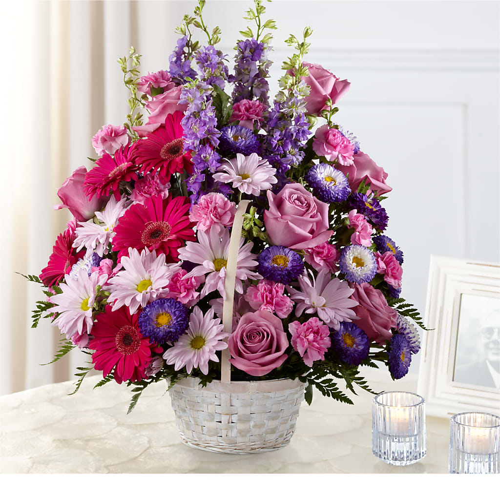 Pastel Peace Basket – Flower Garden Florist, Fort Worth TX