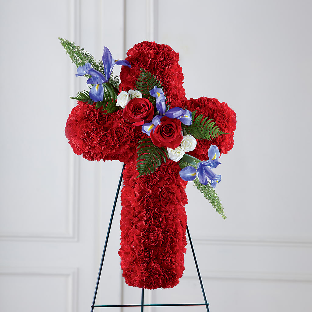 Faithful Hero Floral Cross – Flower Garden Florist, Fort Worth TX