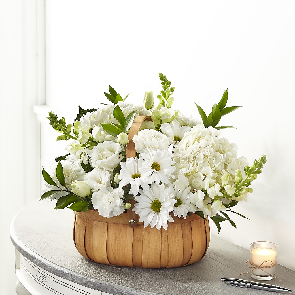 Pure Ivory Basket – Flower Garden Florist, Fort Worth TX