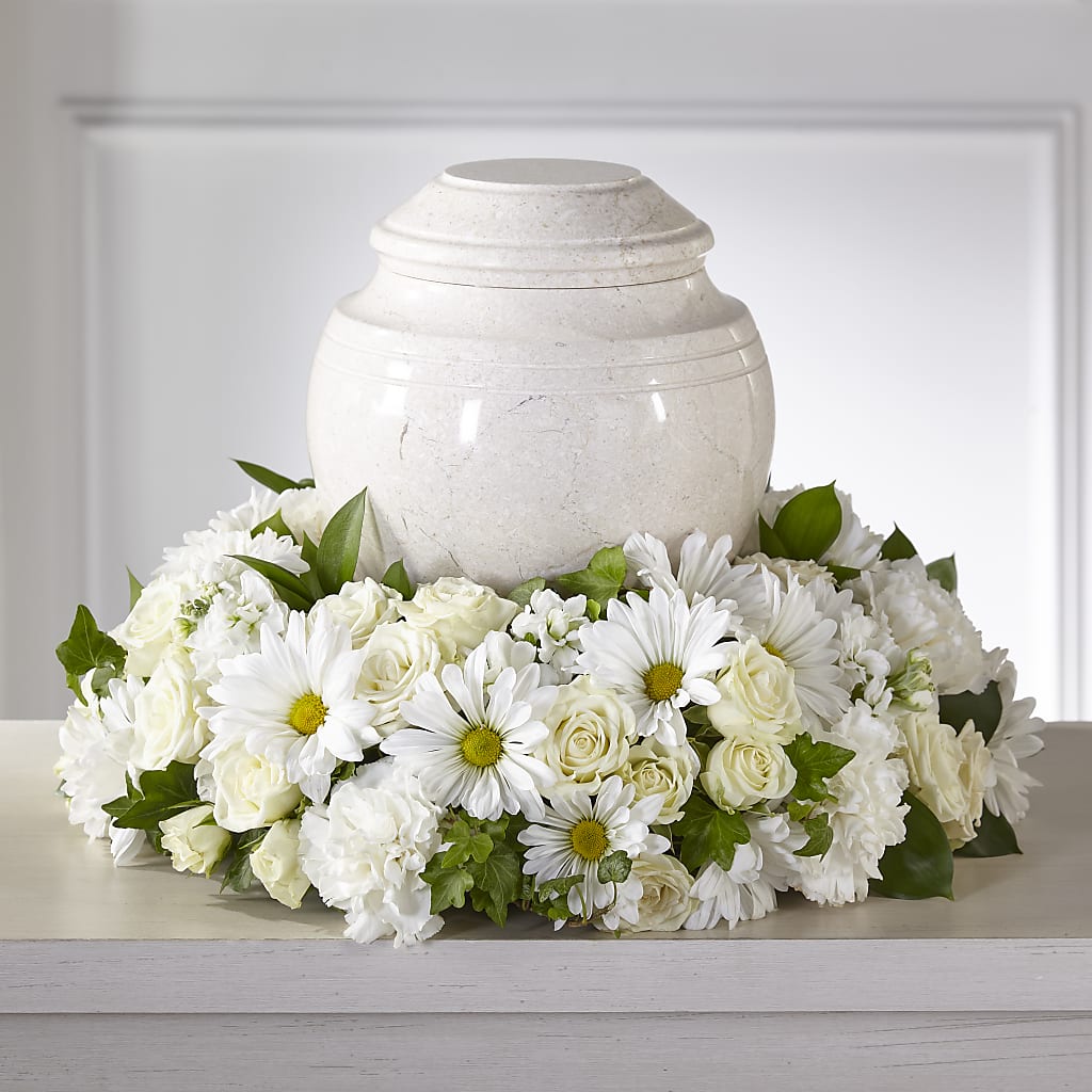 Ivory Gardens Cremation Adornment – Flower Garden Florist, Fort Worth TX