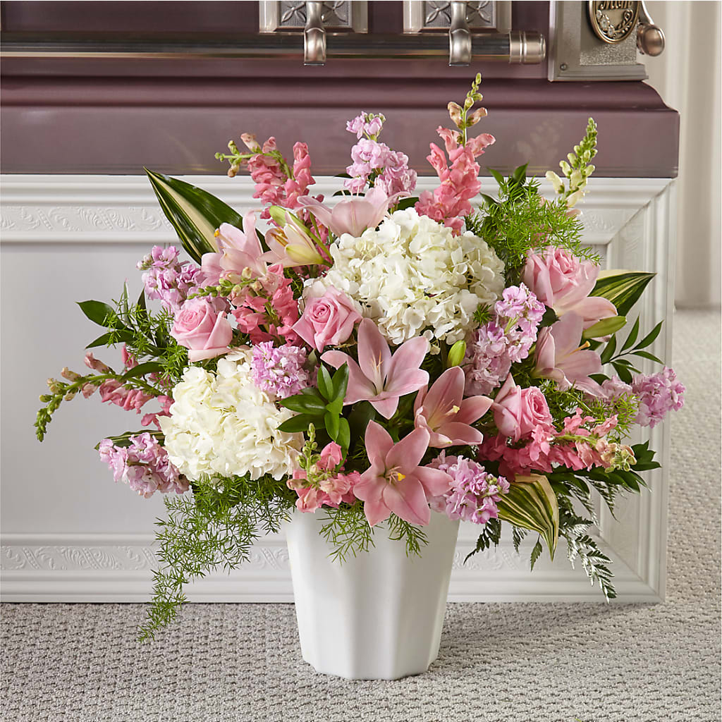 Simply Serene Floor Basket – Flower Garden Florist, Fort Worth TX