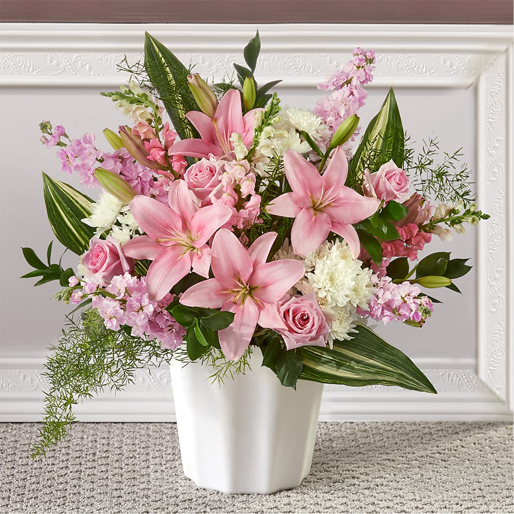 Simply Serene Floor Basket – Flower Garden Florist, Fort Worth TX