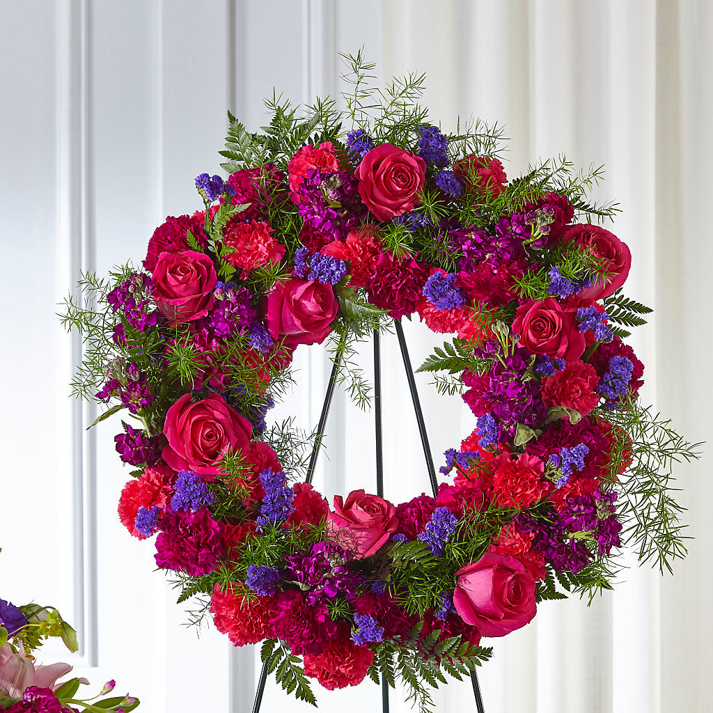 Calming Colors Wreath – Flower Garden Florist, Fort Worth TX