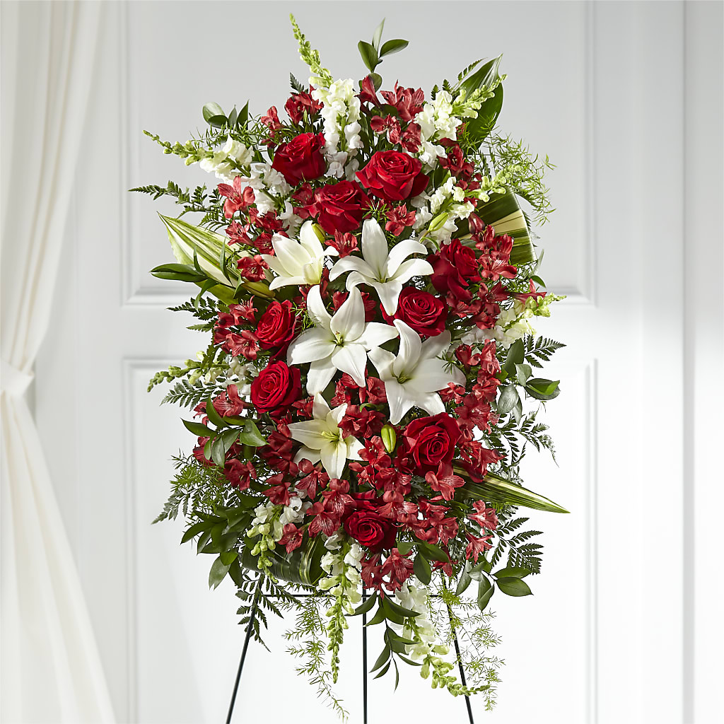 Everlasting Memory Standing Spray – Flower Garden Florist, Fort Worth TX