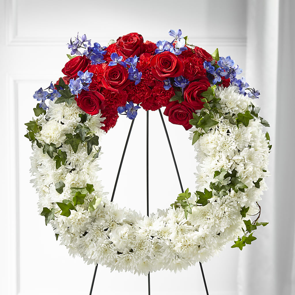Patriotic Passion Wreath – Flower Garden Florist, Fort Worth TX