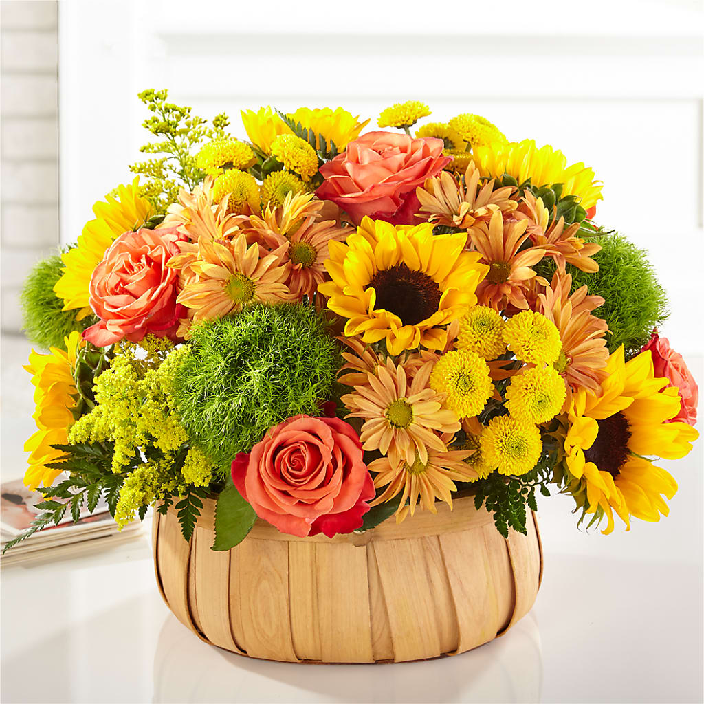 Harvest Sunflower Basket – Flower Garden Florist, Fort Worth TX