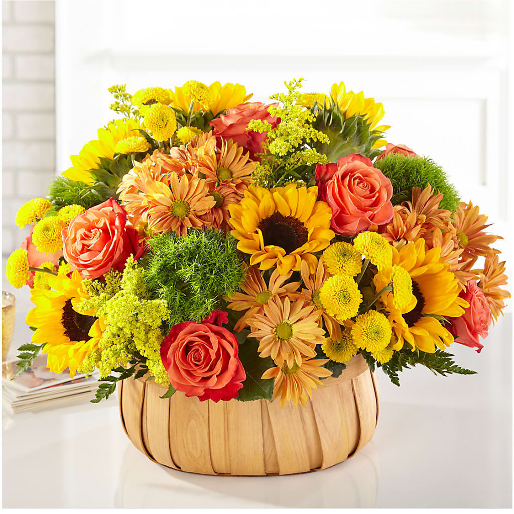 Harvest Sunflower Basket – Flower Garden Florist, Fort Worth TX