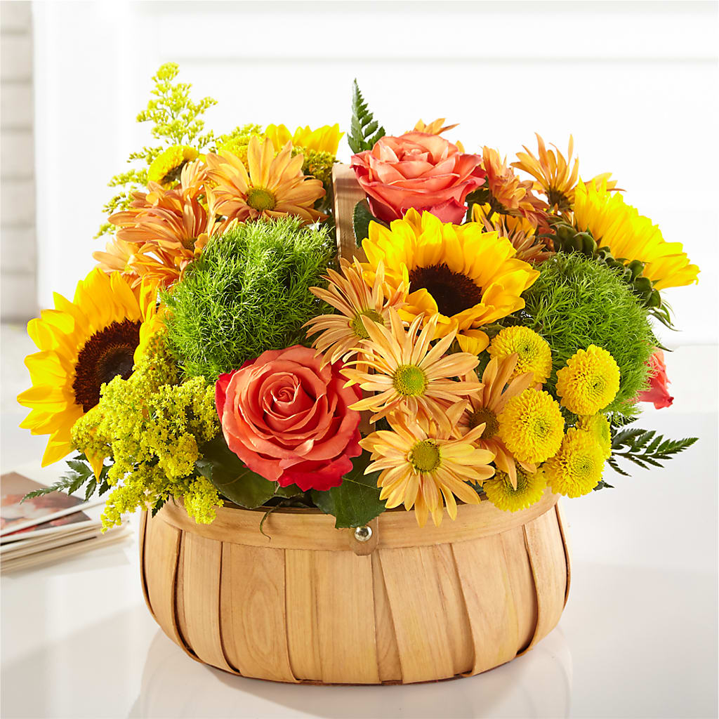 Harvest Sunflower Basket – Flower Garden Florist, Fort Worth TX