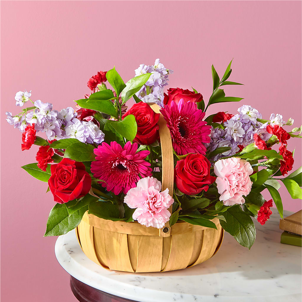 Pink Picnic Basket – Flower Garden Florist, Fort Worth TX
