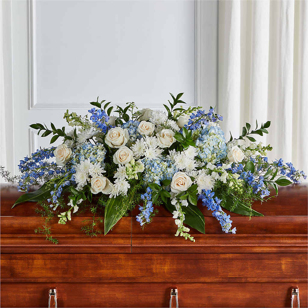 Timeless Essence Casket Spray – Flower Garden Florist, Fort Worth TX