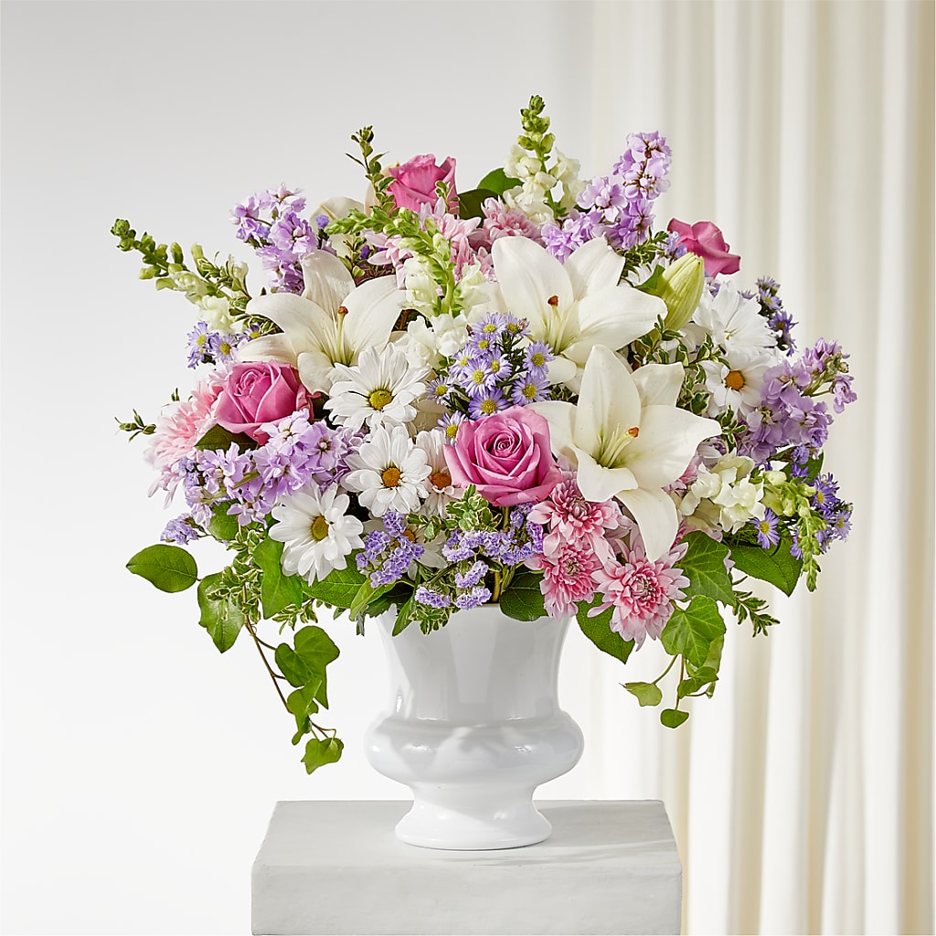 Remarkable Life Urn Arrangement – Flower Garden Florist, Fort Worth TX
