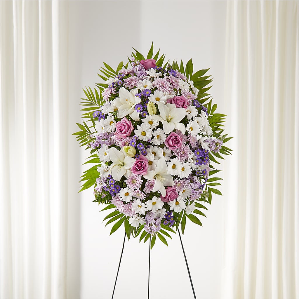 Surrounded by Love Standing Spray – Flower Garden Florist, Fort Worth TX
