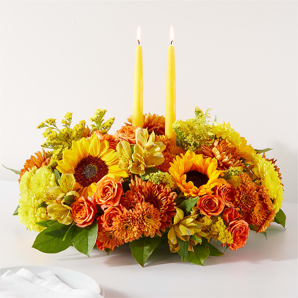 Autumn Harmony Centerpiece – Flower Garden Florist, Fort Worth TX