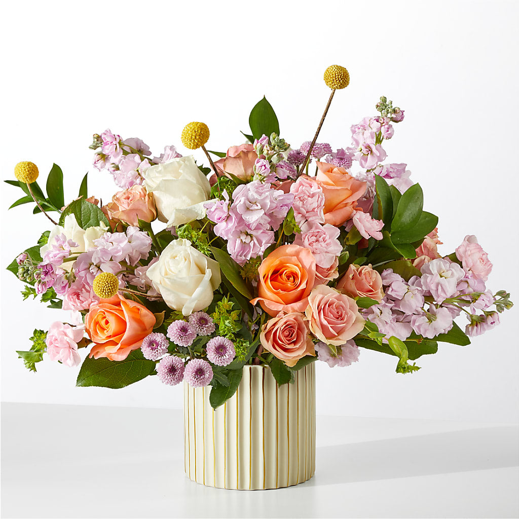 French Market Bouquet with Ivory Vase – Flower Garden Florist, Fort Worth TX