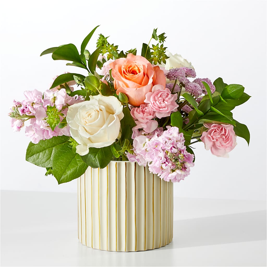 French Market Bouquet with Ivory Vase – Flower Garden Florist, Fort Worth TX