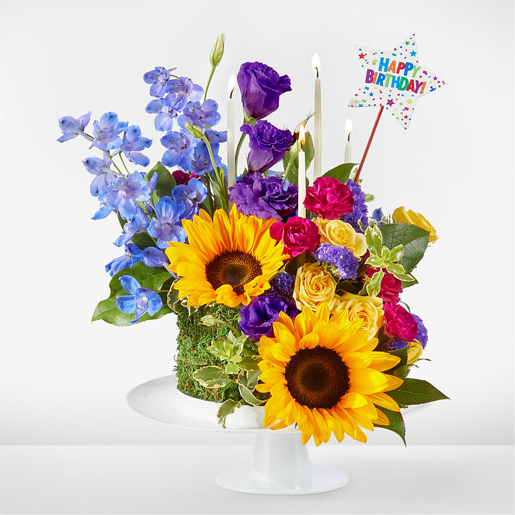 Star of the Day Floral Cake – Flower Garden Florist, Fort Worth TX