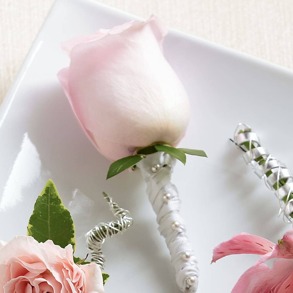 Pink Rose Boutonniere – Flower Garden Florist, Fort Worth TX