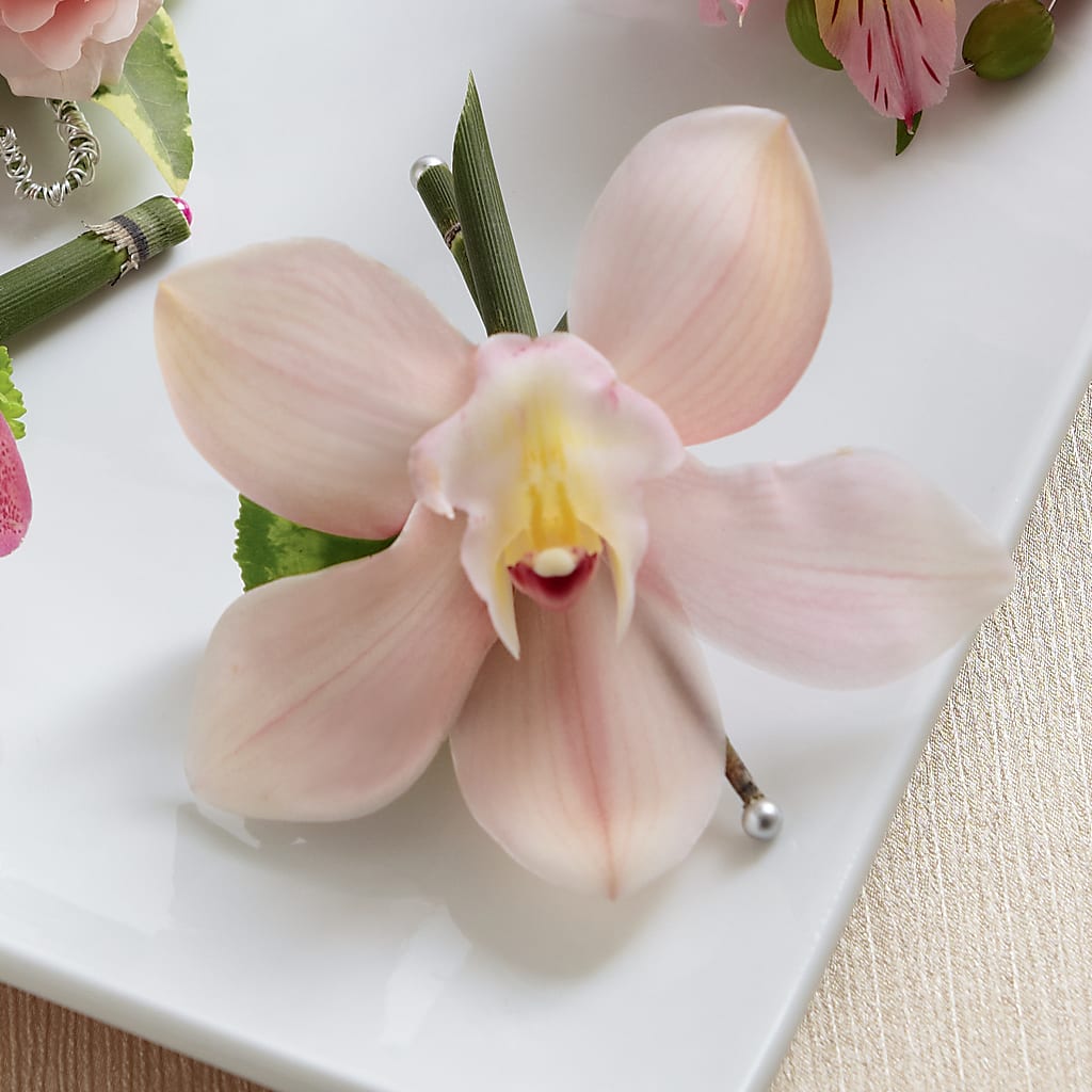 Pink Cymbidium Boutonniere – Flower Garden Florist, Fort Worth TX