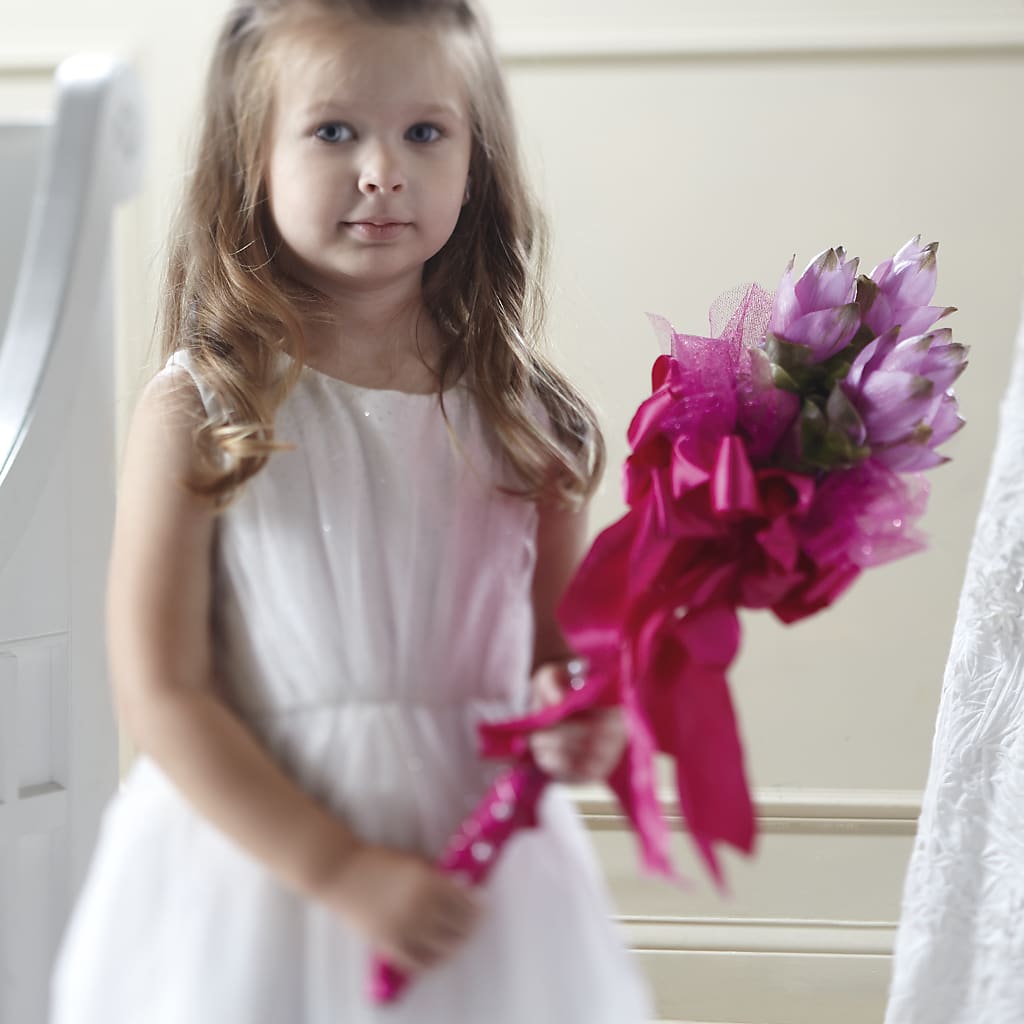 Sparkle Pink Flower Girl Bouquet – Flower Garden Florist, Fort Worth TX