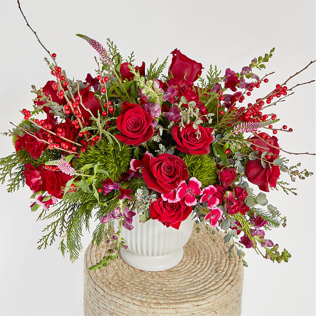 Big Red Bow Bouquet –  Flower Garden Florist, Fort Worth TX