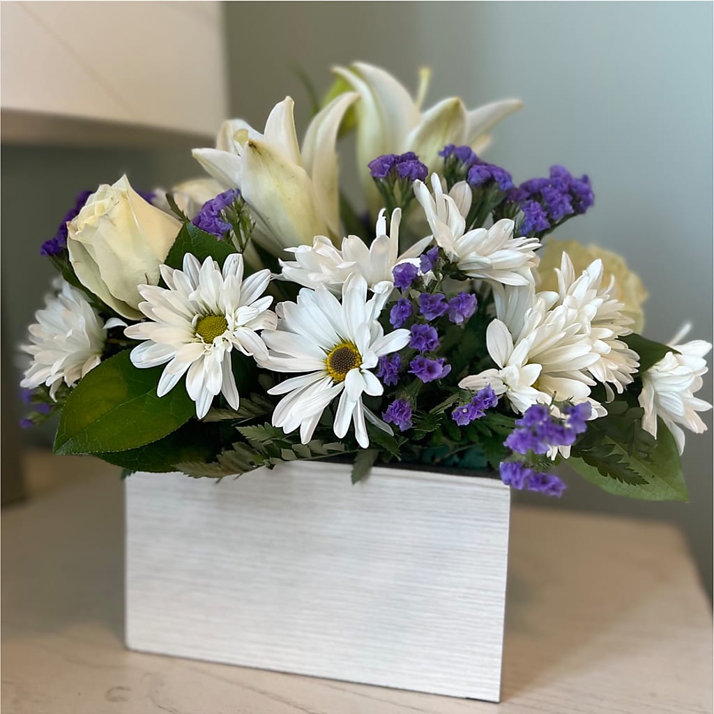 Beyond Blue Box Bouquet –  Flower Garden Florist, Fort Worth TX