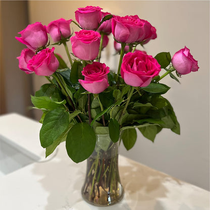 Long Stem Pink Rose Bouquet –  Flower Garden Florist, Fort Worth TX