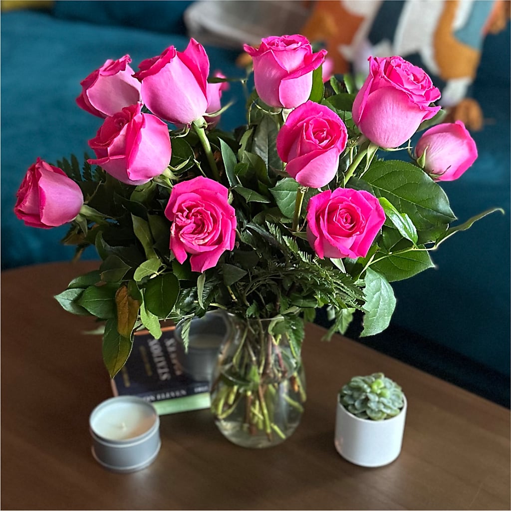 Long Stem Pink Rose Bouquet –  Flower Garden Florist, Fort Worth TX