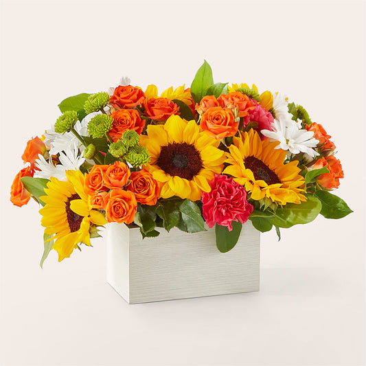 Sun-drenched Blooms Box Bouquet –  Flower Garden Florist, Fort Worth TX