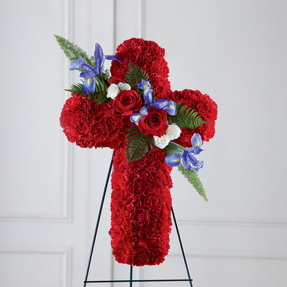 Faithful Hero Floral Cross –  Flower Garden Florist, Fort Worth TX