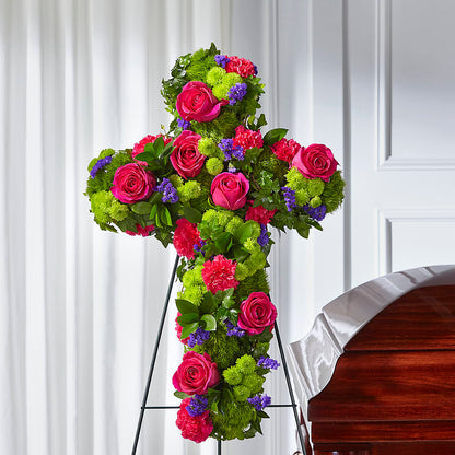 Tribute Rose Floral Cross –  Flower Garden Florist, Fort Worth TX