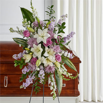Grateful Hearts Standing Spray –  Flower Garden Florist, Fort Worth TX