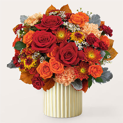 Merlot Bouquet with Ivory Vase –  Flower Garden Florist, Fort Worth TX
