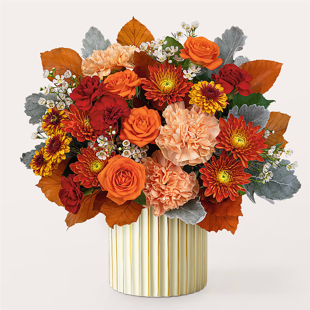 Merlot Bouquet with Ivory Vase –  Flower Garden Florist, Fort Worth TX