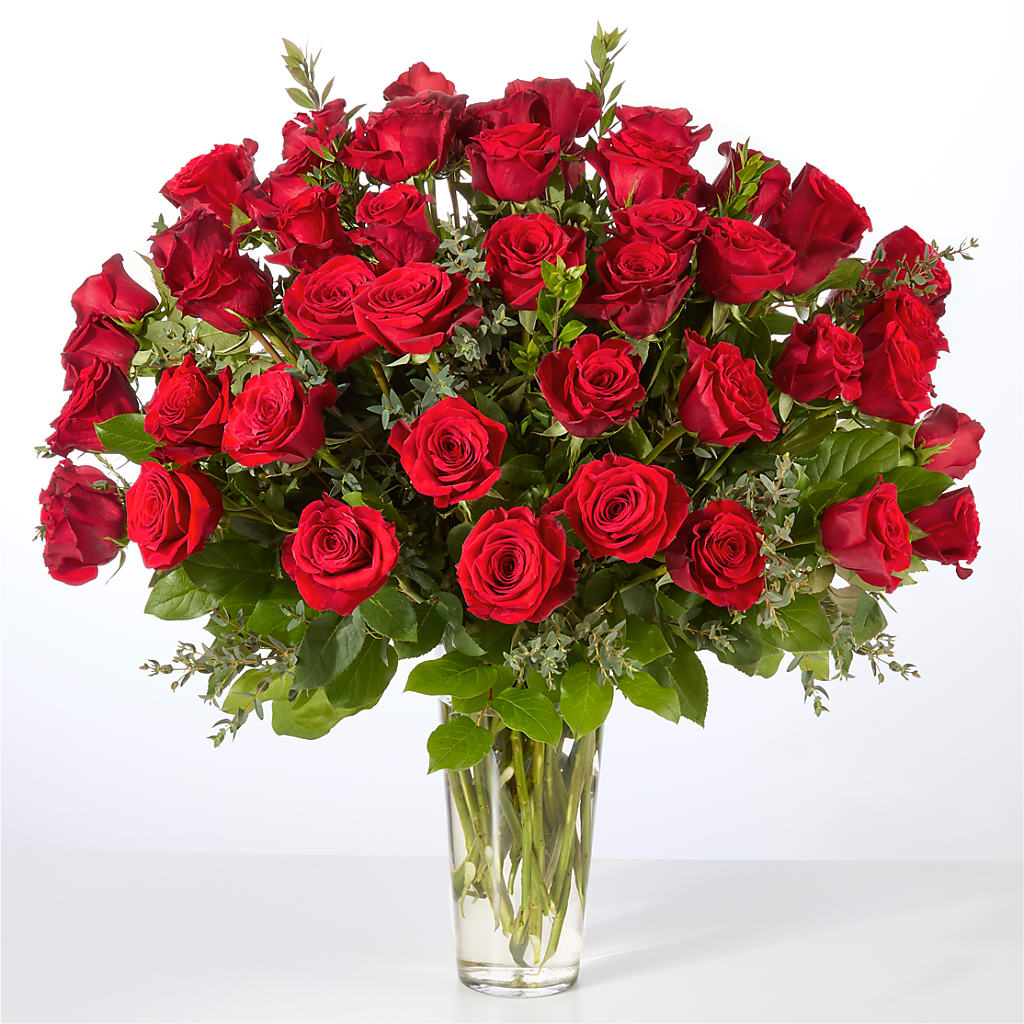 Forever Yours Fifty Stem Red Rose Bouquet –  Flower Garden Florist, Fort Worth TX