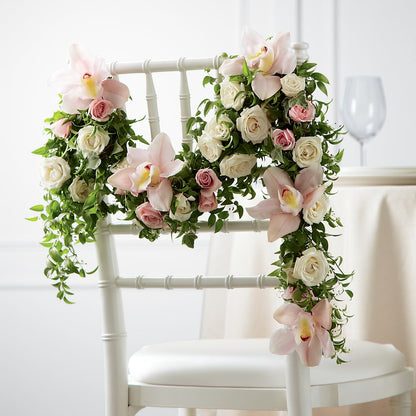 Orchid Rose Chair Décor –  Flower Garden Florist, Fort Worth TX
