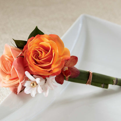 Sunset Dream Boutonniere –  Flower Garden Florist, Fort Worth TX