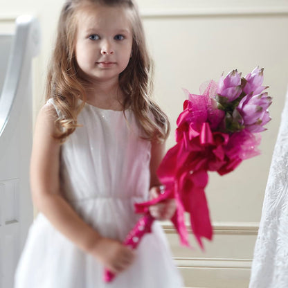Sparkle Pink Flower Girl Bouquet –  Flower Garden Florist, Fort Worth TX