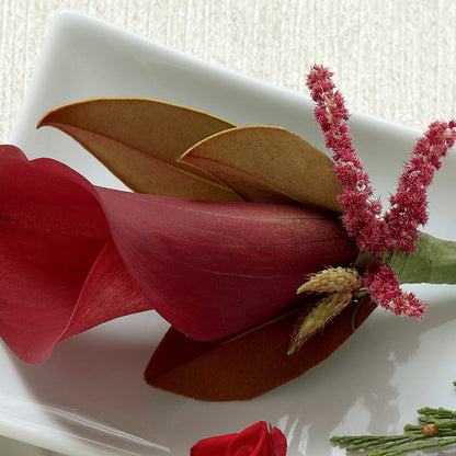 Red Calla Boutonniere –  Flower Garden Florist, Fort Worth TX